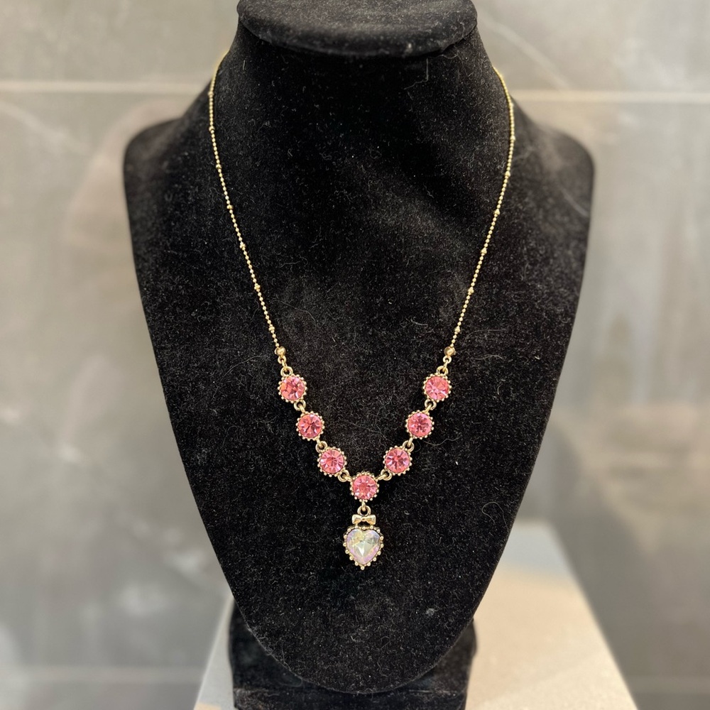 Juicy Couture Pink and Gold Heart Necklace